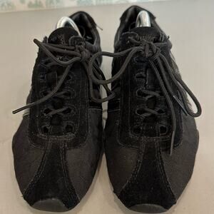 Coach Womens 6B Remonna Casual Sneakers Shoes Black Suede Lace Up Flats A1946